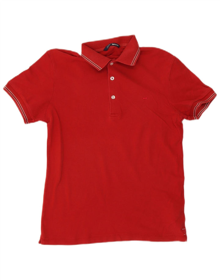 Polo Gas Hombre Algodón A Rayas Rojo Medio
