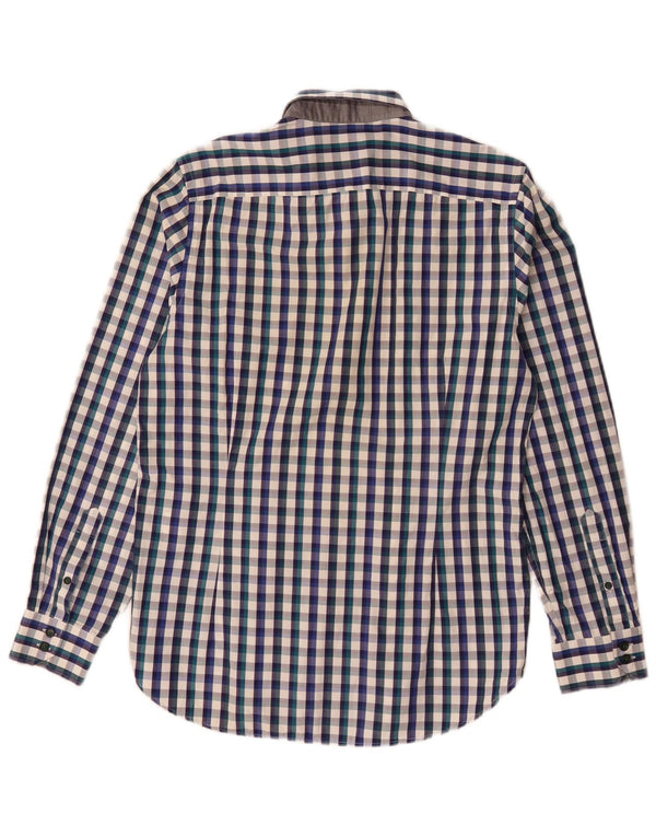 Ted Baker Camisa para hombre Talla 3 Algodón a cuadros azul mediano