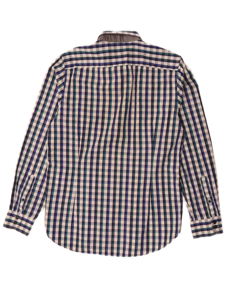 Ted Baker Camisa para hombre Talla 3 Algodón a cuadros azul mediano