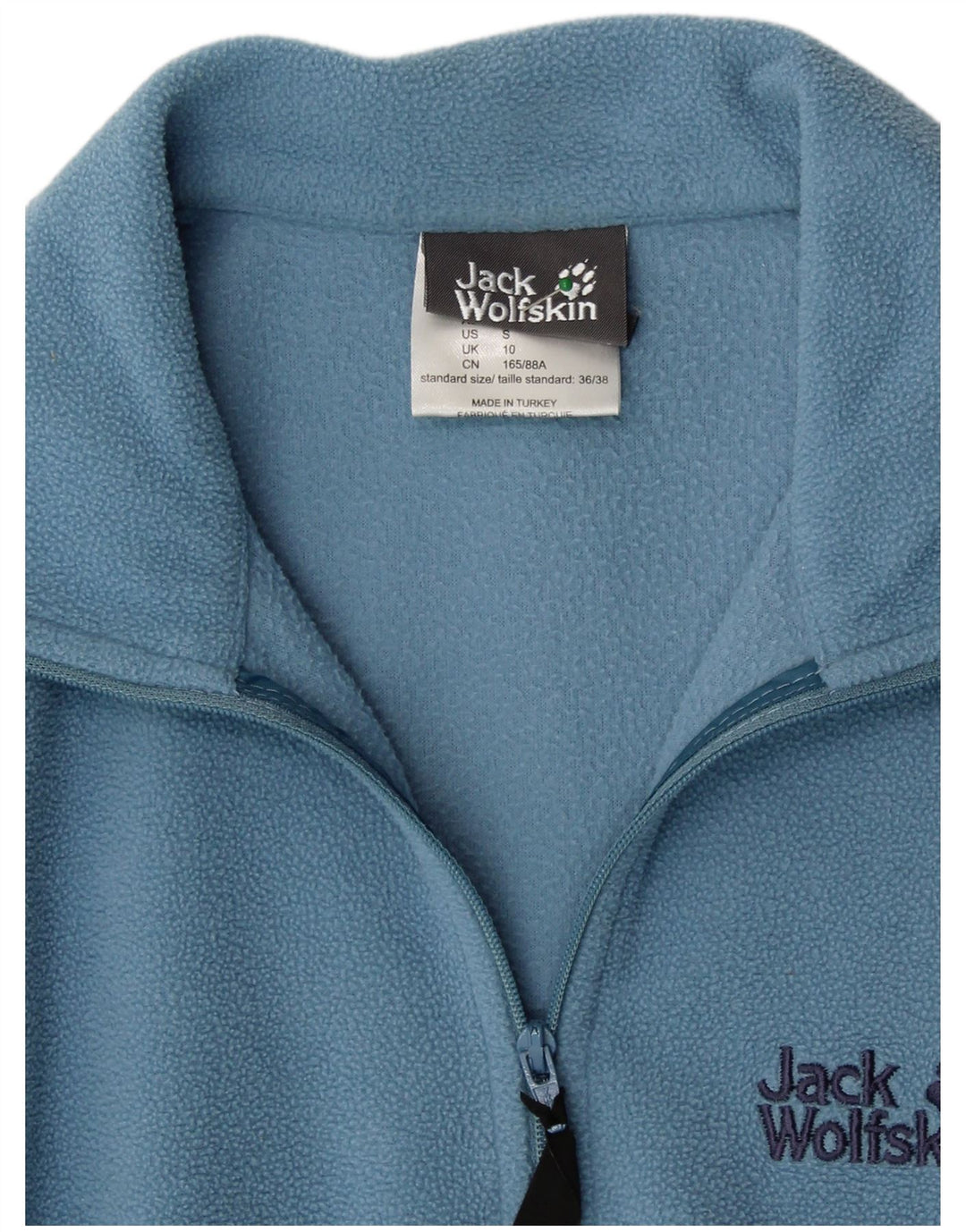 JACK WOLFSKIN Jersey polar con cuello y cremallera para mujer UK 10 Small Blue Poliéster