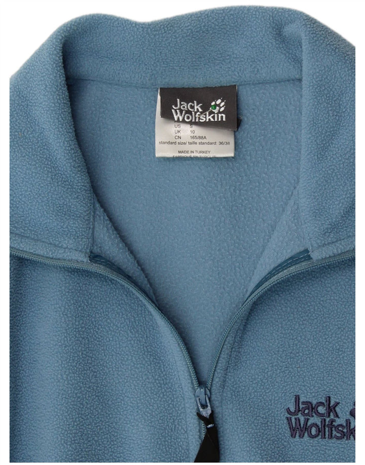 JACK WOLFSKIN Jersey polar con cuello y cremallera para mujer UK 10 Small Blue Poliéster