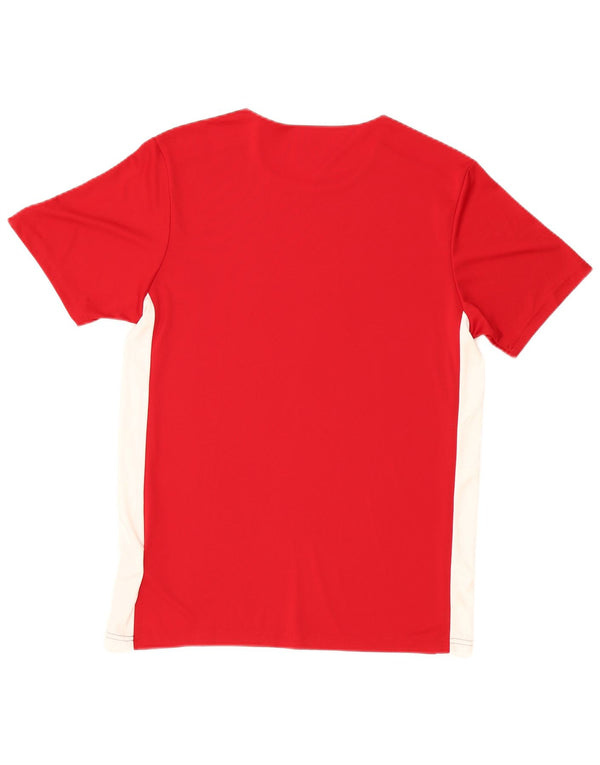 Adidas Hombre Aeroready Camiseta Superior Medio Rojo Colorblock Poliéster