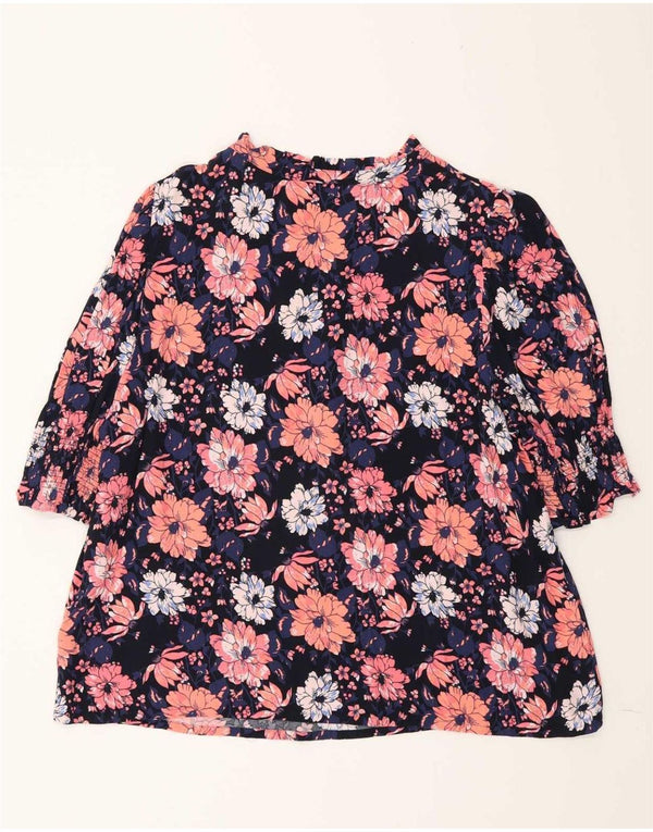 Marks & Spencer Blusa de manga 3/4 para mujer UK 46 Grande Azul marino Floral