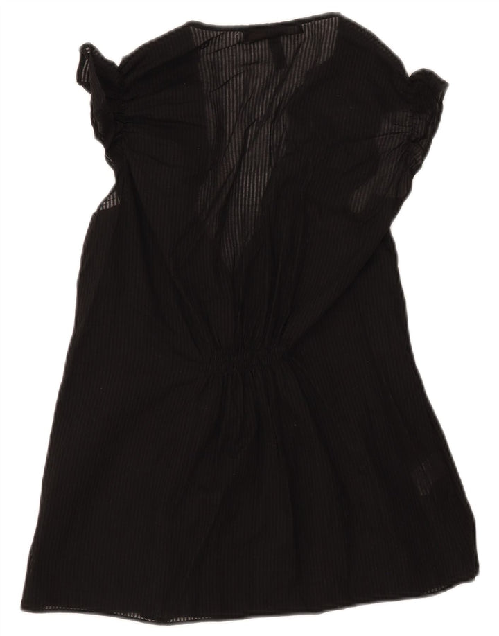 BCBGMAXAZRIA Blusa para mujer Top UK 40 Mediano Algodón a rayas negro