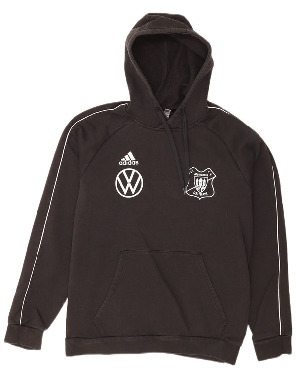 Adidas Mens FSV Alemannia Geithain Graphic Sudadera con capucha Jumper Grande Negro Algodón