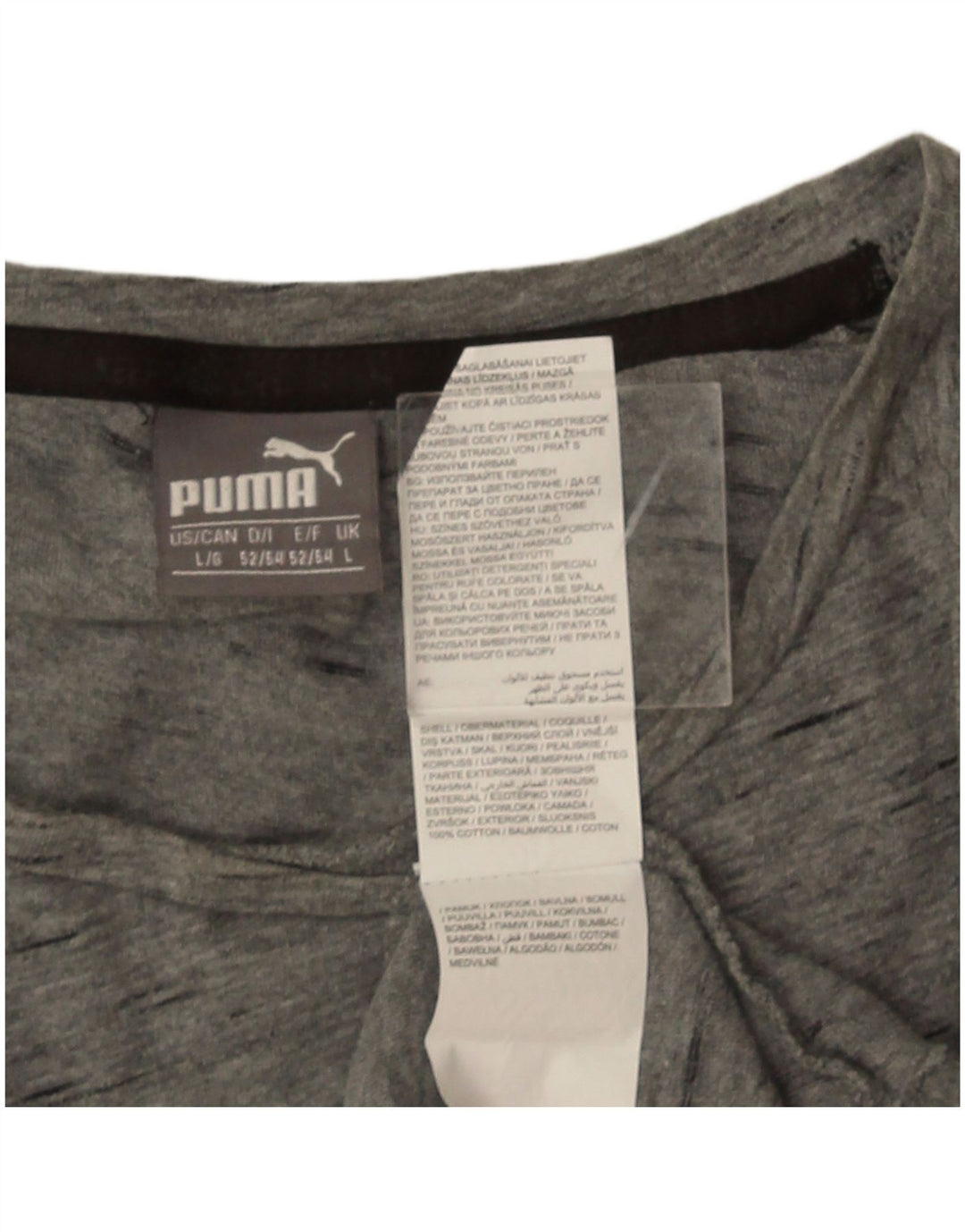 Camiseta Puma para hombre Top grande de algodón moteado gris