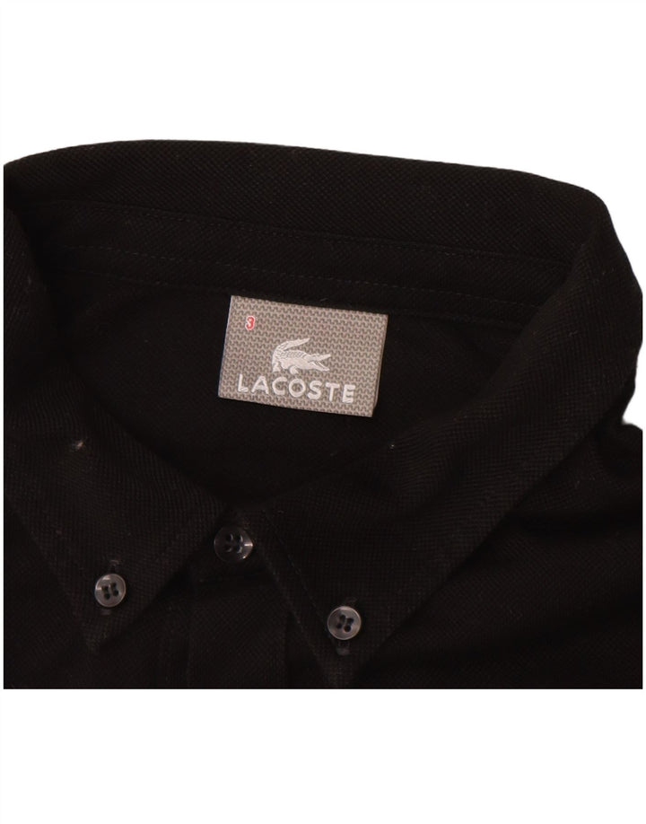 LACOSTE Camisa tipo jersey para hombre talla 3 pequeña algodón negro
