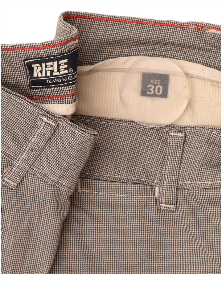 Pantalones chinos ajustados para hombre Rifle W30 L33 Algodón de pata de gallo gris