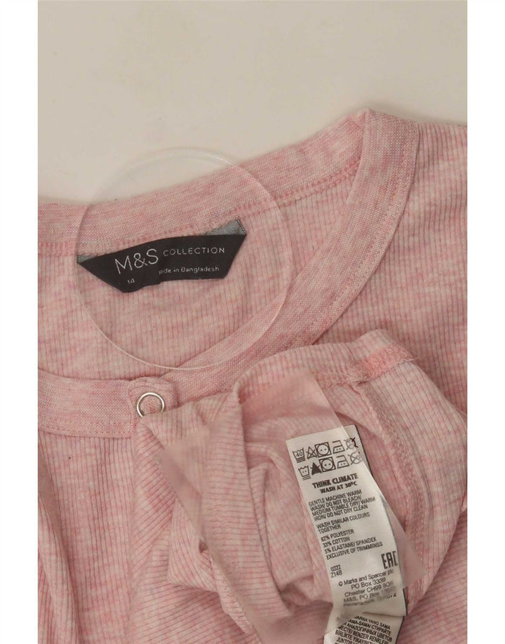 Marks & Spencer Top para mujer de manga larga UK 44 Poliéster rosa medio