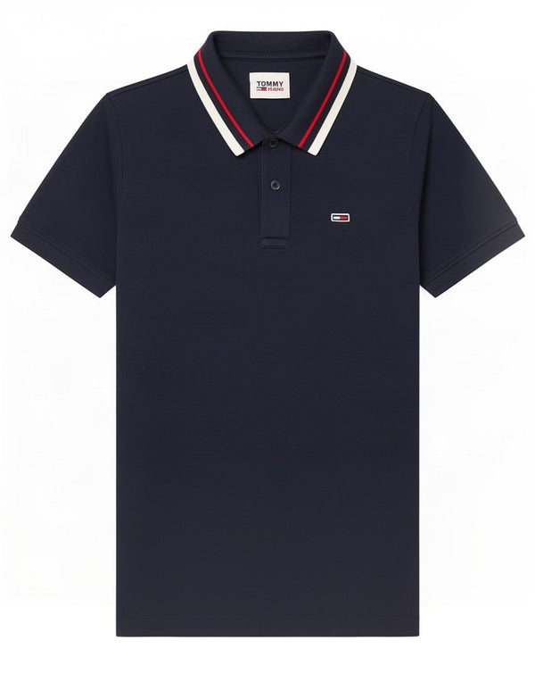 Polo Tommy Hilfiger para hombre de algodón a rayas azul marino pequeño