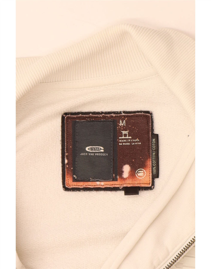 G-STAR Chaqueta de chándal para hombre de algodón blanco mediano