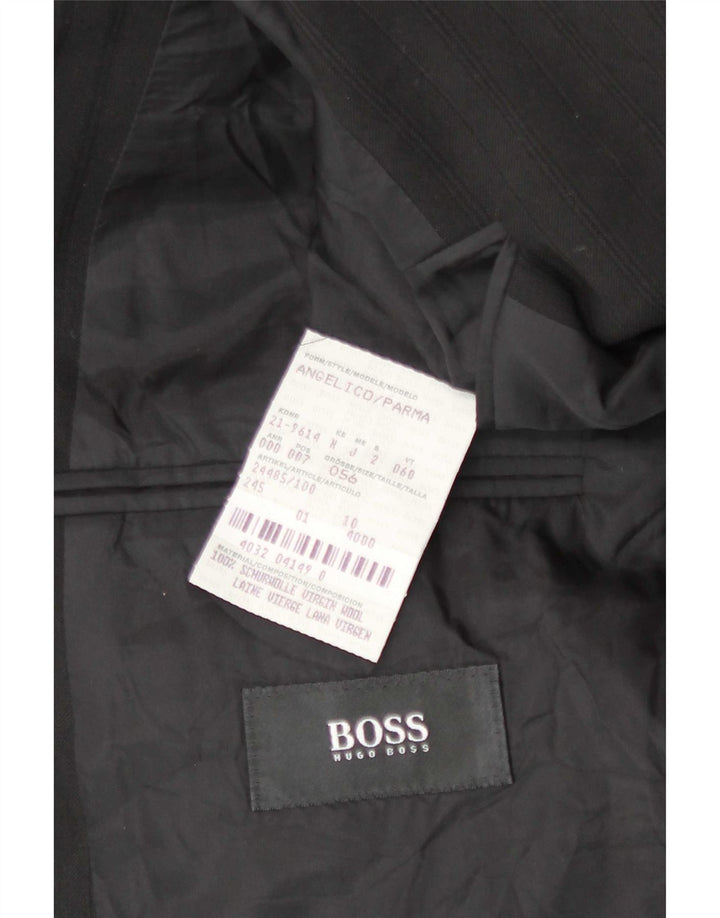 Hugo Boss Chaqueta tipo blazer de 3 botones para hombre EU 56 3XL Lana a rayas negras