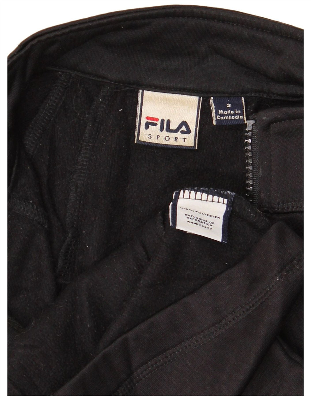 FILA Chaqueta de chándal para mujer UK 10 Small Black Poliéster