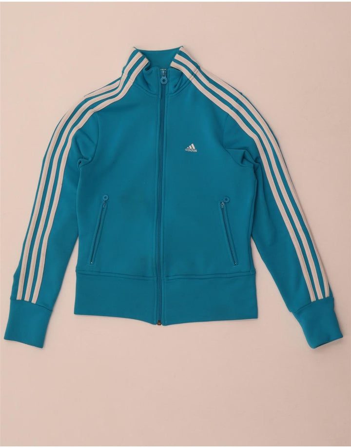 Adidas - Chaqueta de chándal para mujer, talla 8, poliéster azul pequeño