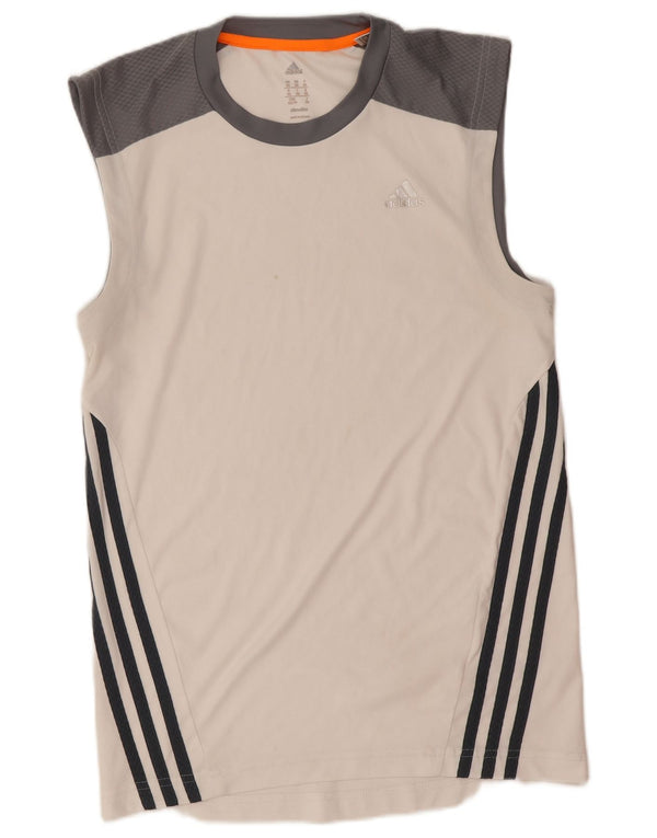Adidas Hombre Chaleco Top XS Blanco Colorblock Poliéster Deportes