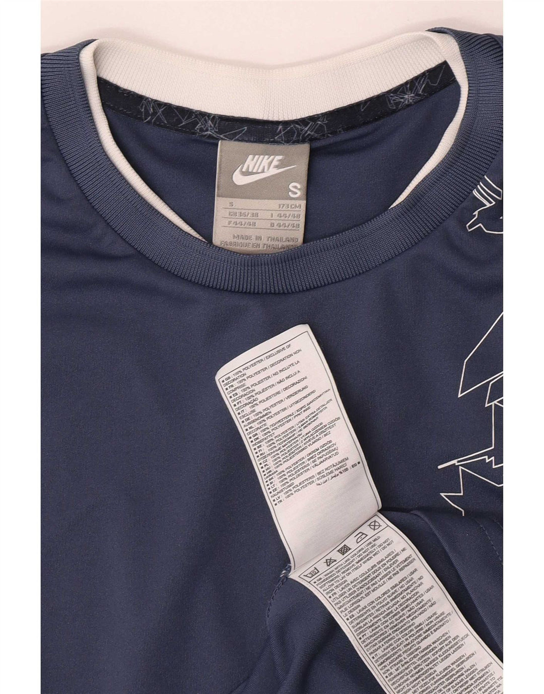 Nike Camiseta sin mangas gráfica para hombre UK 36/38 Poliéster geométrico azul pequeño