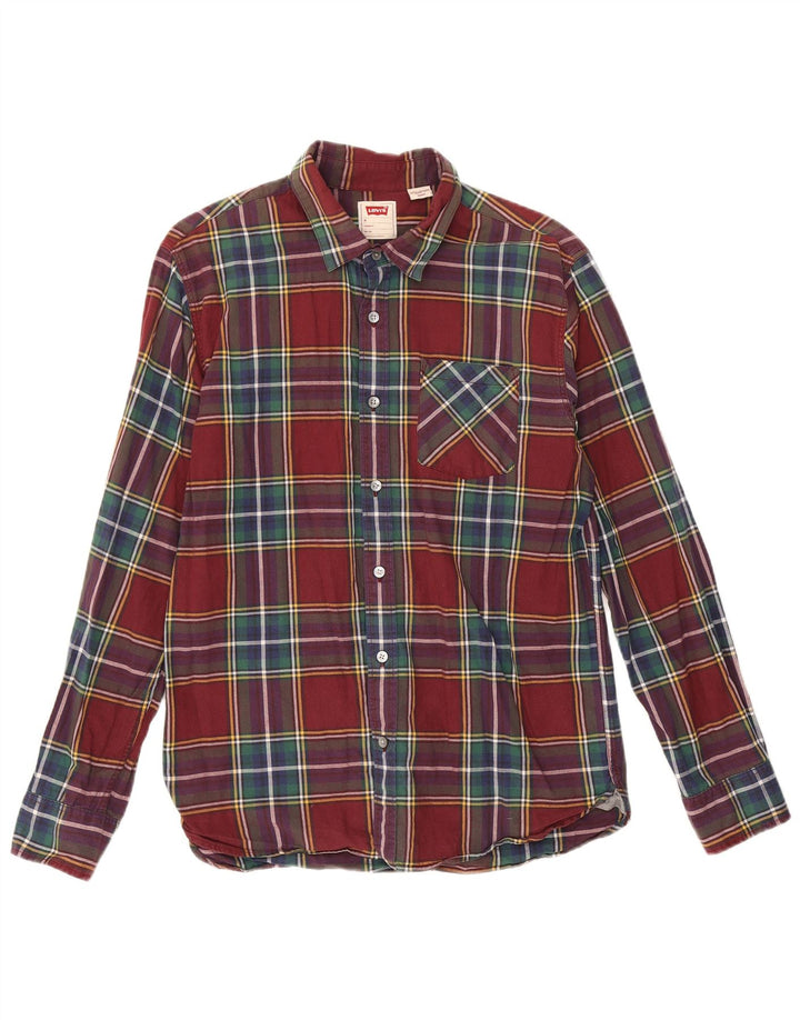 Levi's Camisa de corte estándar para hombre de algodón a cuadros multicolor mediano