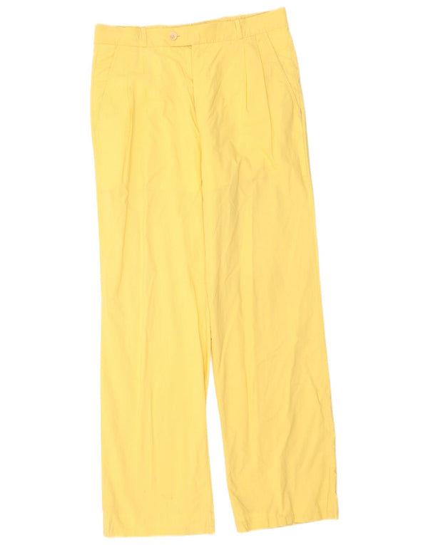 Boggi Pantalón de traje con pinzas para hombre IT 48 Medium W28 L30 Amarillo