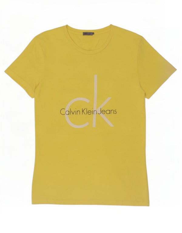 Calvin Klein Jeans - Camiseta gráfica para hombre, parte superior de algodón amarillo medio