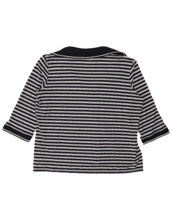 Marina Sport Polo de manga 3/4 para mujer UK 46 Large Azul marino a rayas