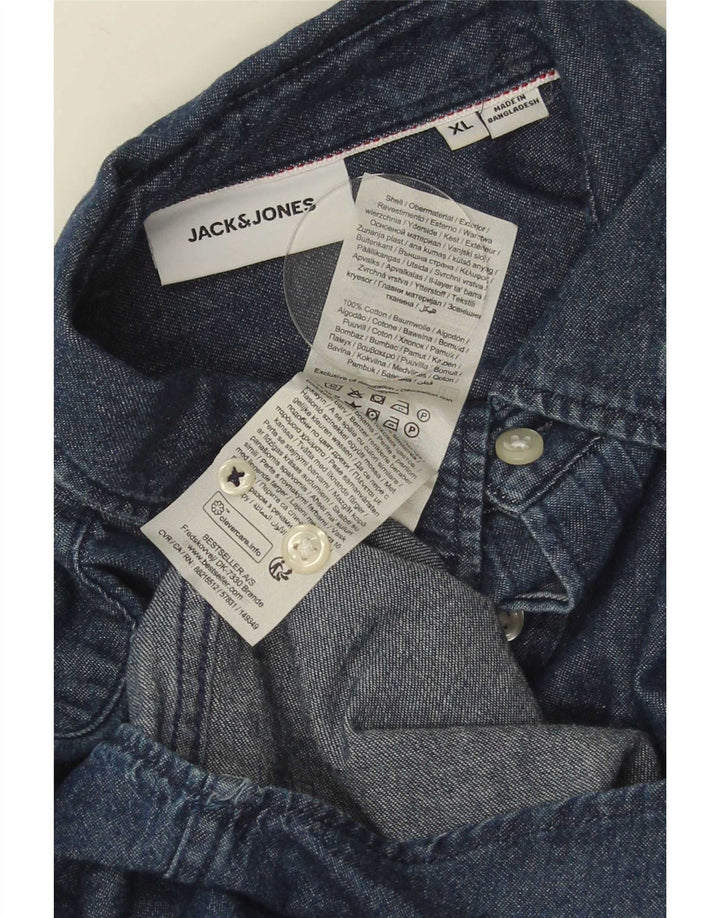Jack & Jones Camisa Vaquera Hombre XL Azul Marino Algodón