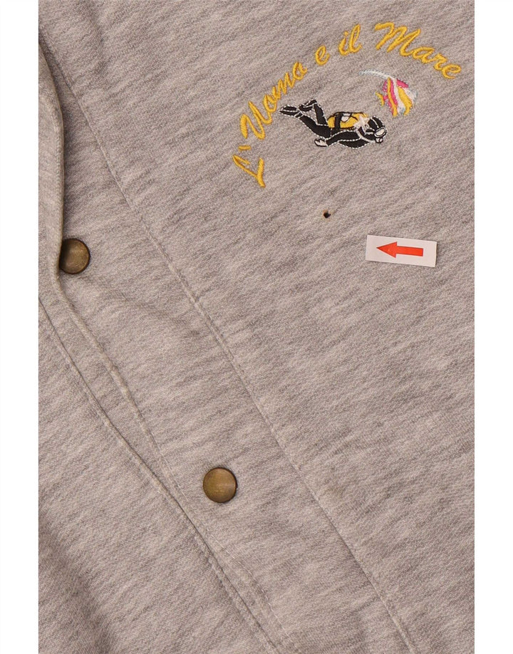 Vintage hombres sin mangas chándal chaqueta superior XL gris moteado