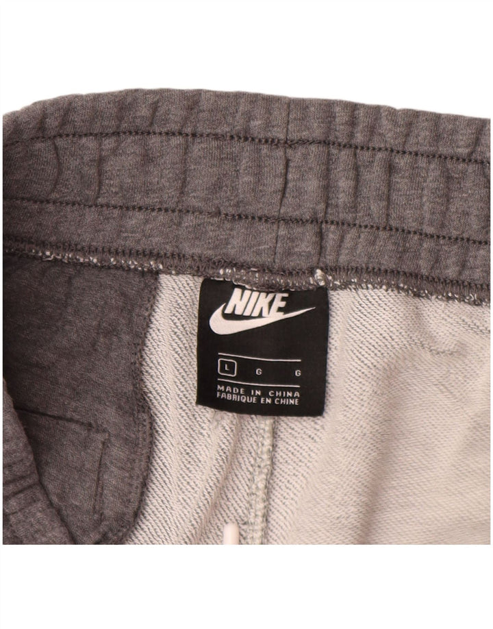 NIKE Pantalones cortos deportivos para hombre de algodón gris color block grande