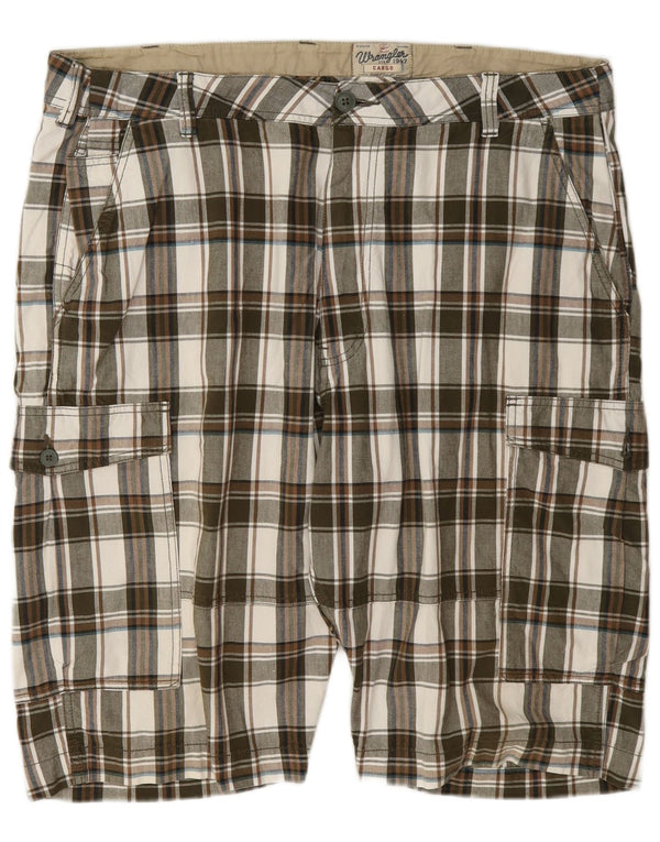 Wrangler Pantalones cortos cargo para hombre W42 2XL Algodón a cuadros multicolor