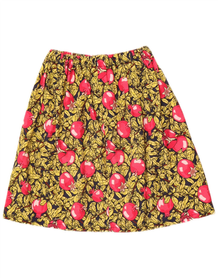 Falda evasé con patrón abstracto vintage para mujer W24 XS multicolor