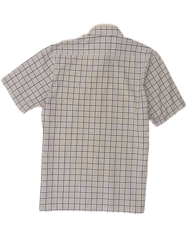 Camisa Yves Saint Laurent Hombre Manga Corta Algodón Cuadros Azul Grande