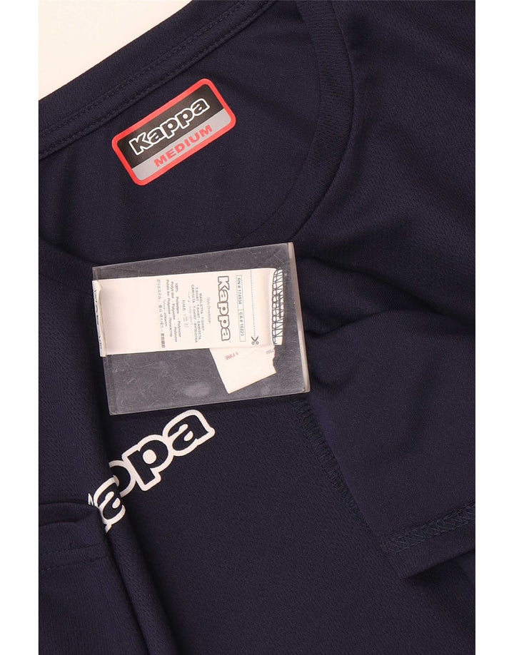 Kappa Hombre Camiseta Gráfica Top Medio Azul Marino Poliéster