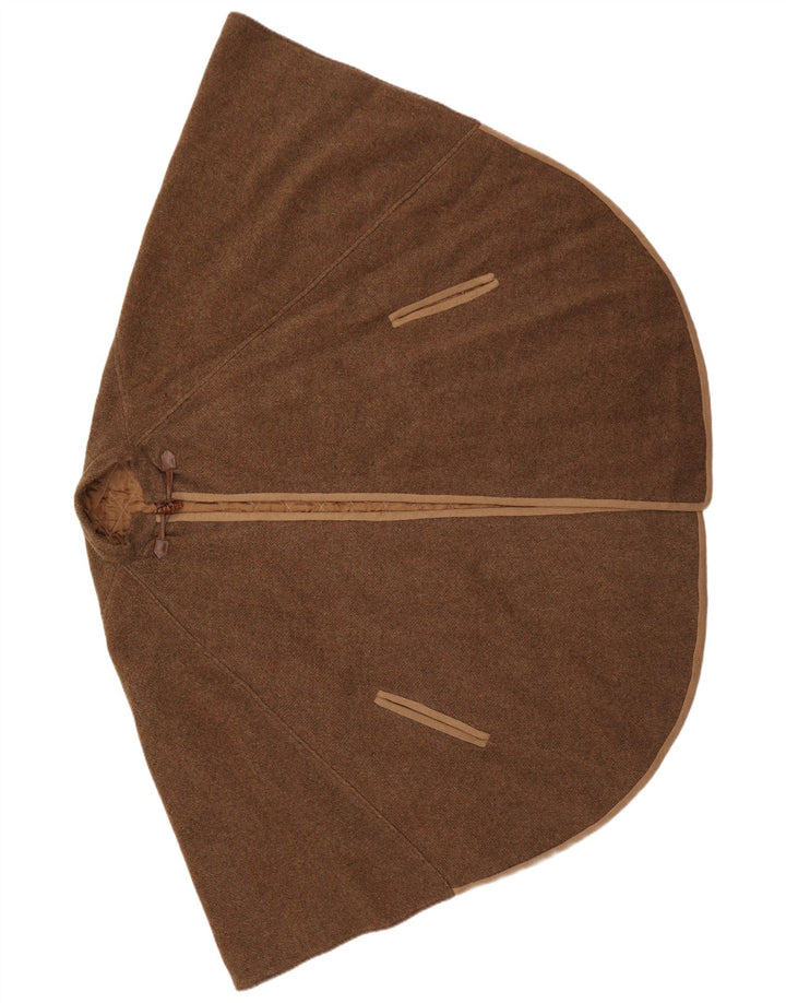 Vintage Mujer Poncho Abrigo Un Tamaño Marrón