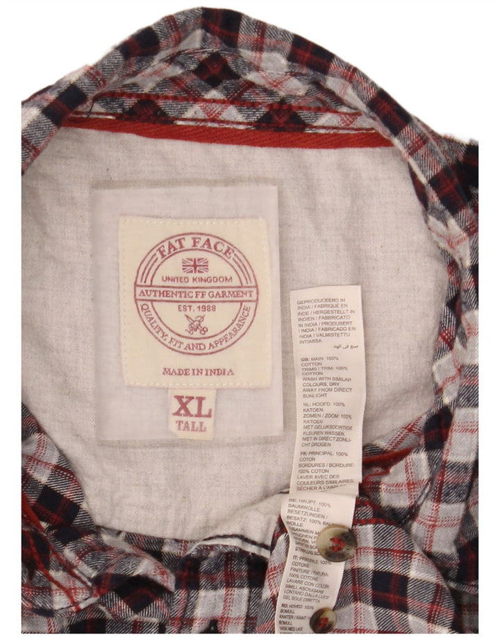 Camisa alta de franela a cuadros para hombre de Fat Face XL de algodón a cuadros rojos
