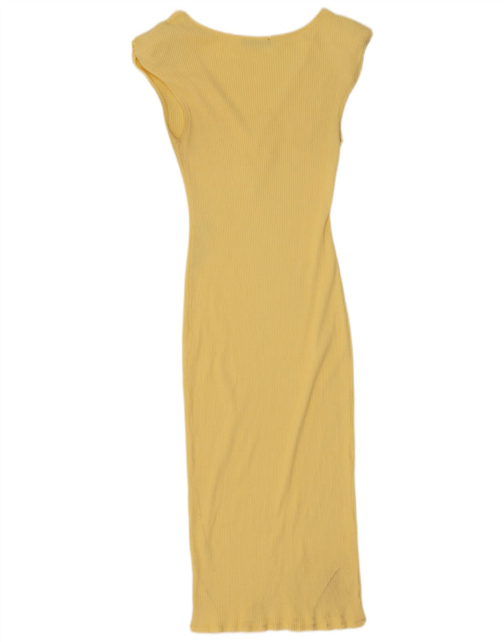 Zara Mujer Maxi Vestido UK 42 Medio Amarillo