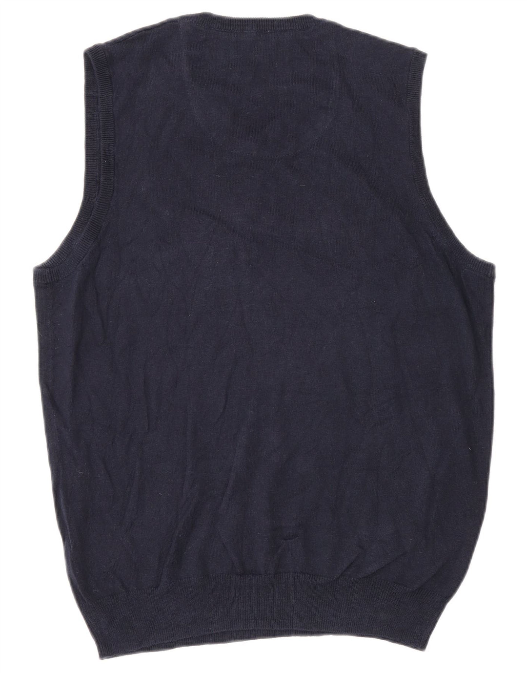 Vintage hombres chaleco tanque top pequeño algodón azul marino