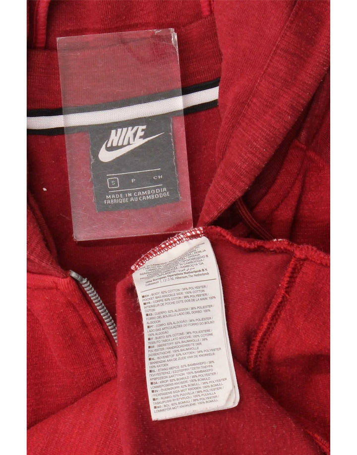 Nike - Sudadera con capucha y cremallera para hombre, talla pequeña, algodón moteado rojo
