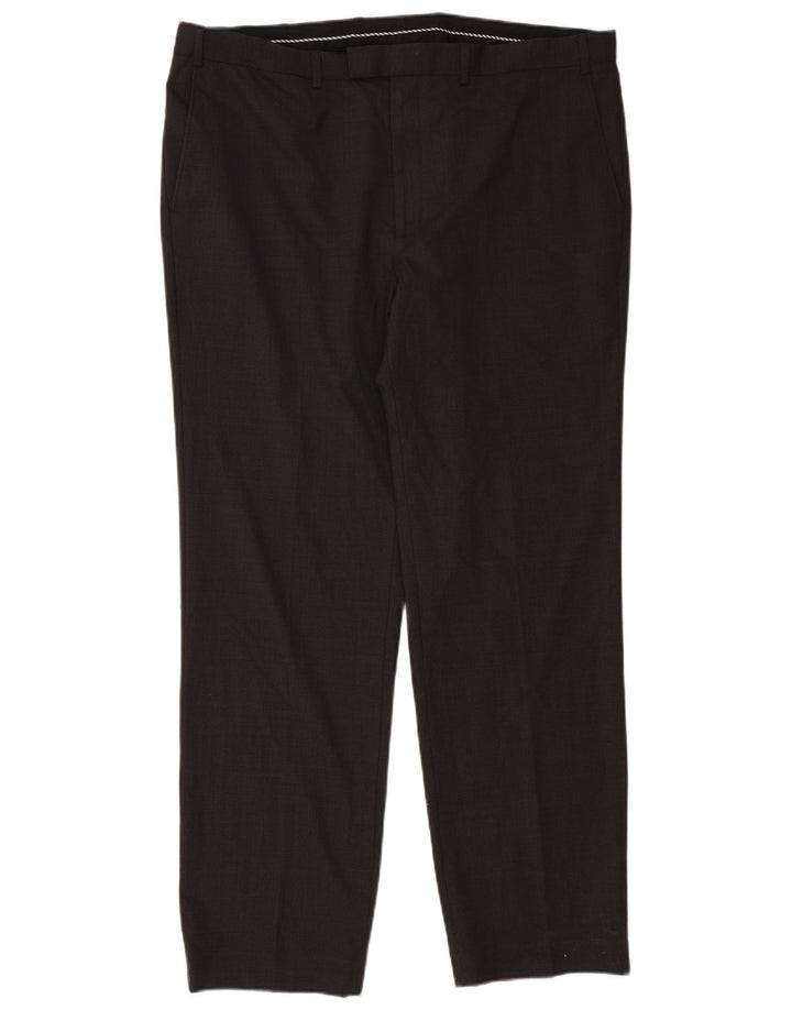 Marks & Spencer Pantalones de traje de corte regular para hombre W42 L33 Lana gris