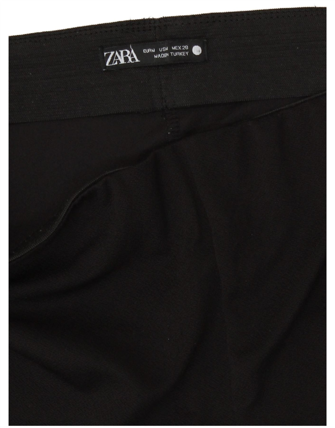 Zara Mujer Pantalón Casual Bootcut Mediano W28 L28 Poliéster Negro