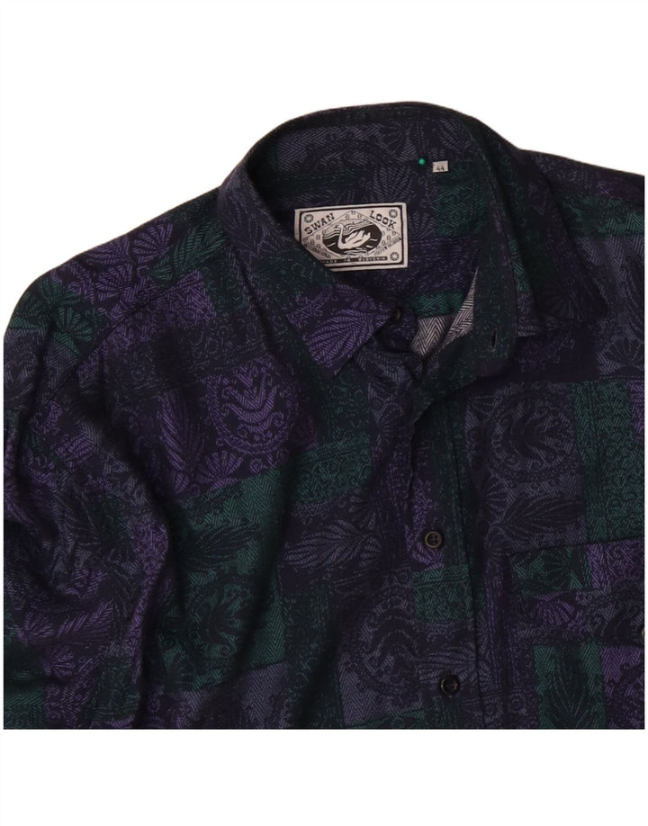 VINTAGE Camisa de hombre Talla 44 XL Algodón Paisley multicolor