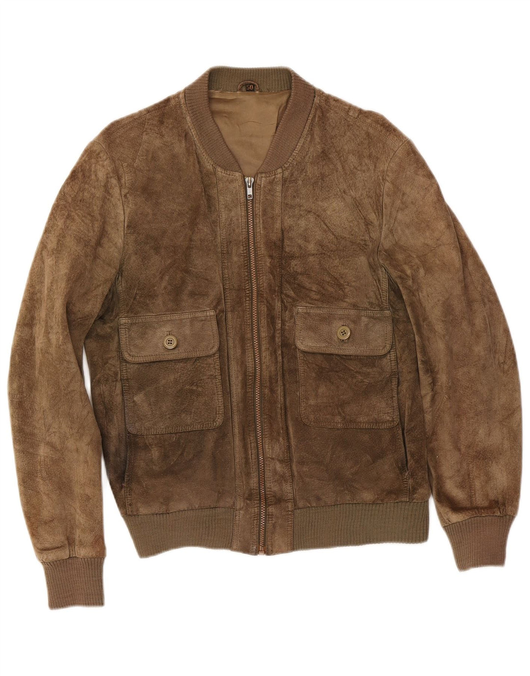 Vintage mujer ante bomber chaqueta IT 50 XL cuero caqui