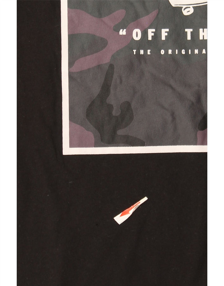 Vans Camiseta con gráfico de ajuste personalizado para hombre Top mediano de algodón negro