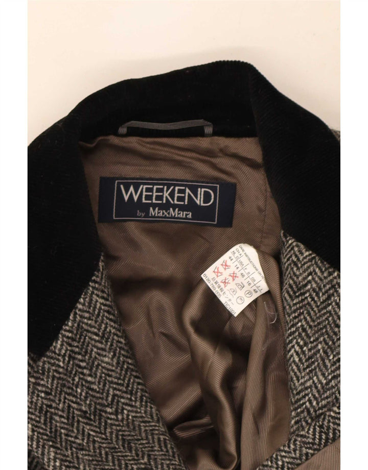Max Mara Chaqueta tipo blazer de 3 botones para mujer de fin de semana Reino Unido 46 Grande Gris Espiga