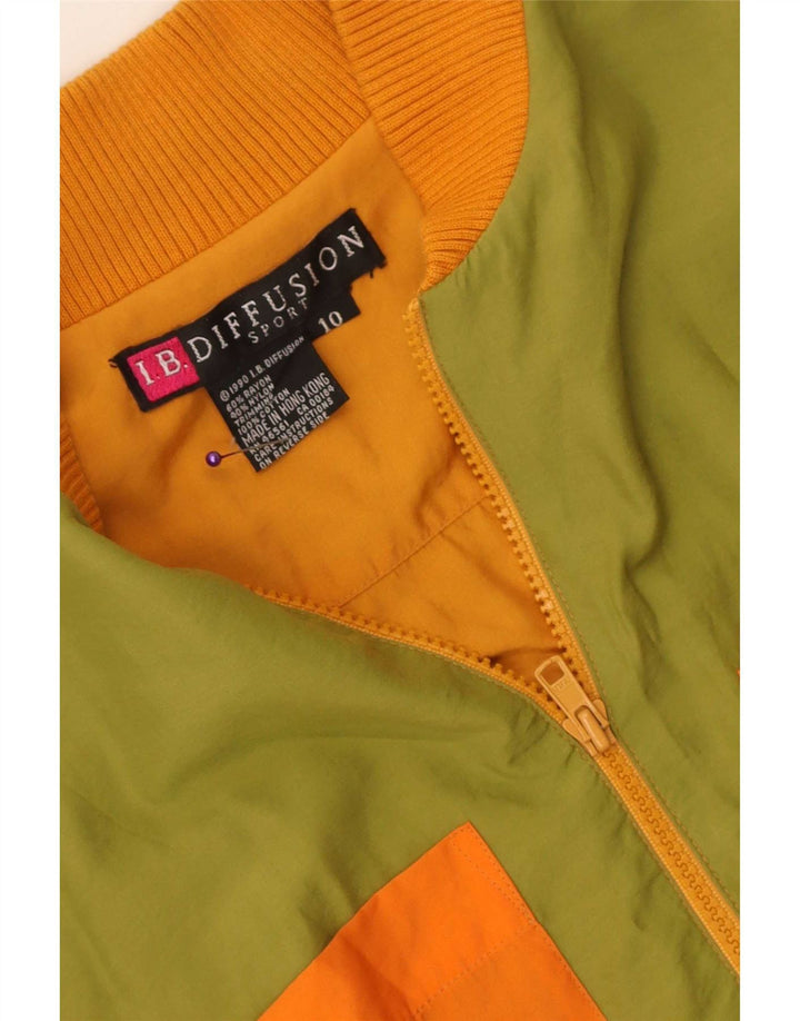 I.B Diffusion Chaqueta bomber gráfica para mujer US 10 Grande Verde Colorblock