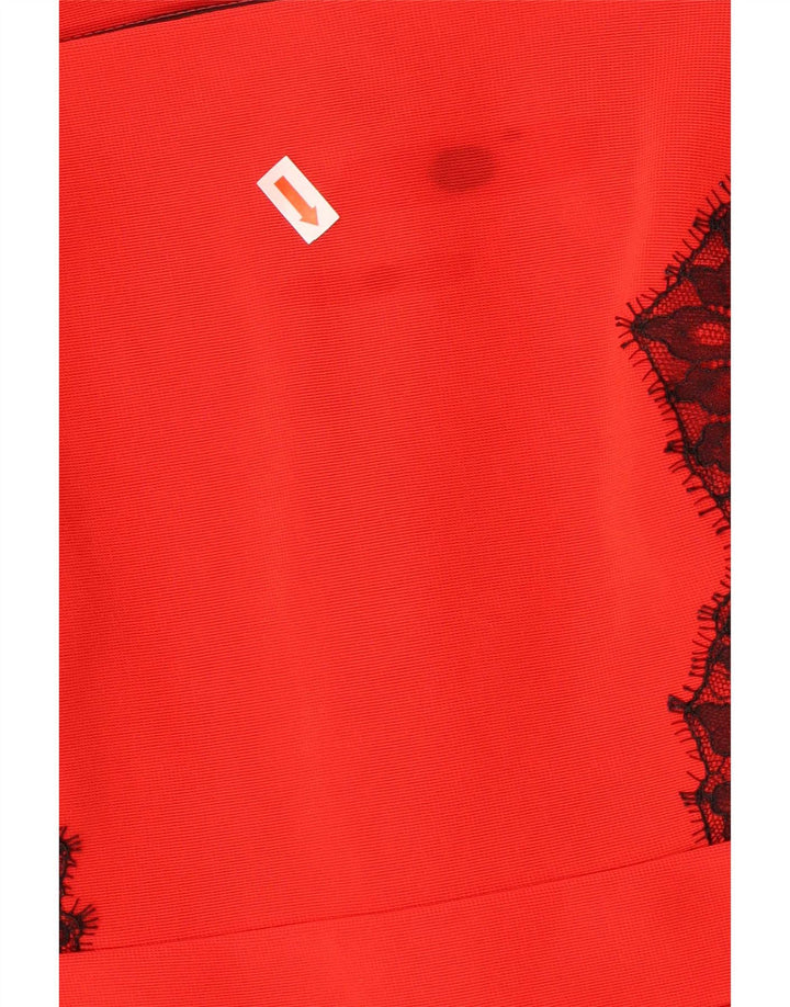 Marks & Spencer Vestido tubo para mujer UK 42 Poliéster floral rojo mediano
