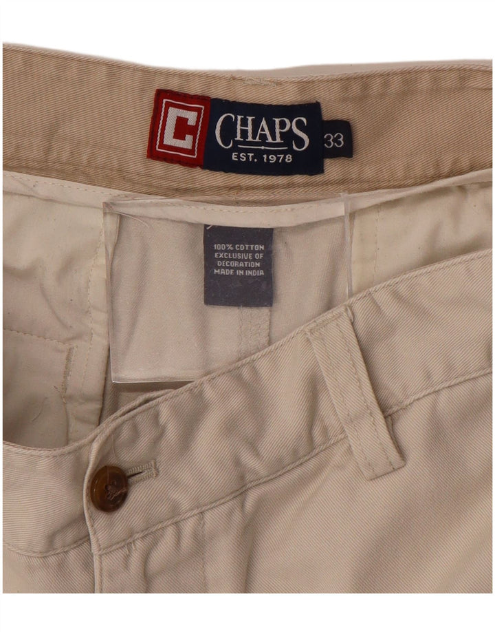 CHAPS Pantalones cortos chinos para hombre W33 Algodón beige medio