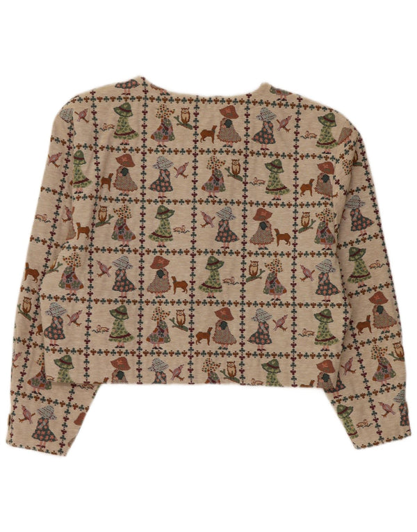 Bonita Chaqueta Bolero para Mujer UK 46 Grande Beige Poliéster Novedad