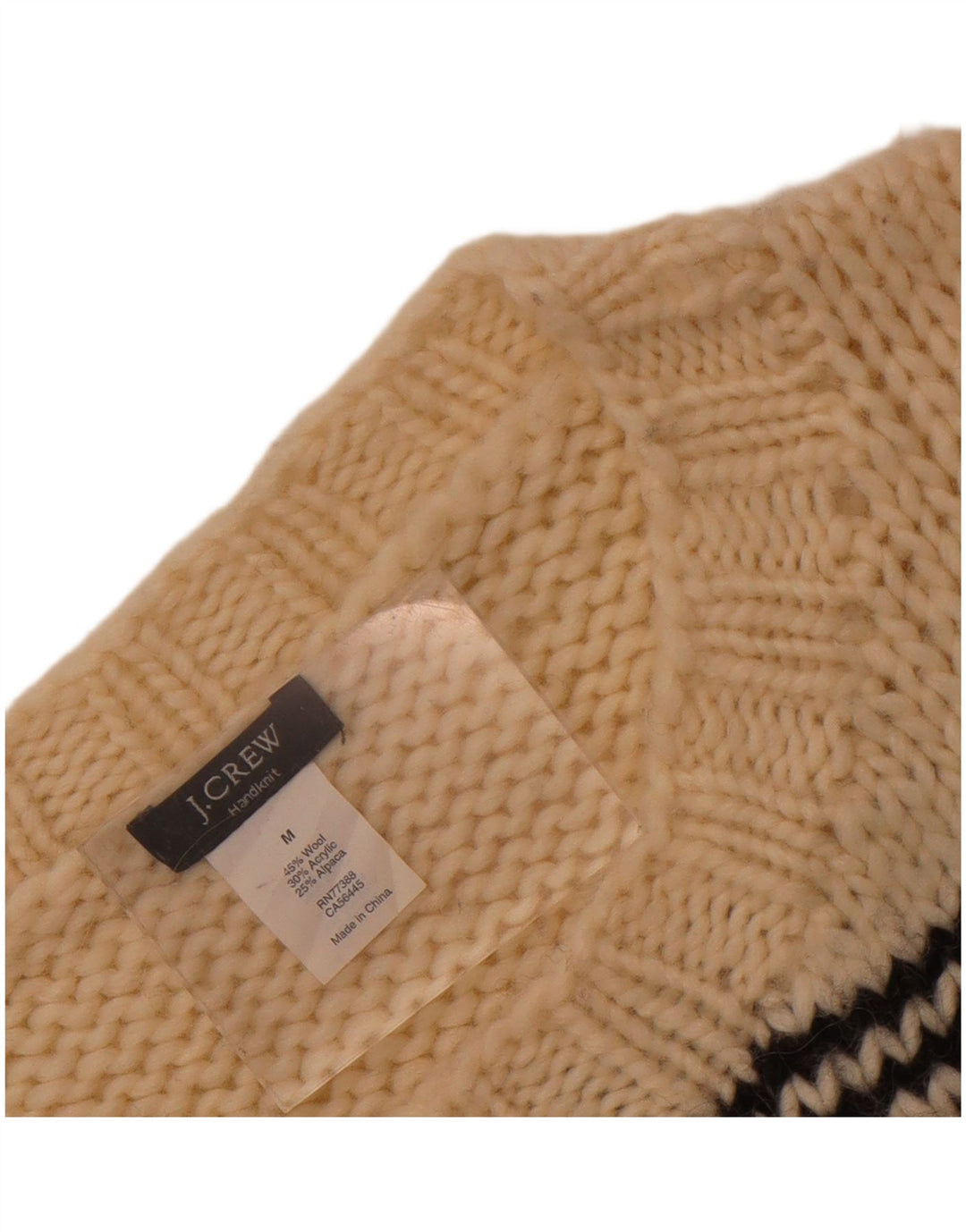 J. Crew Suéter tipo jersey con cuello barco para mujer UK 12 Medium Off White Fair Isle