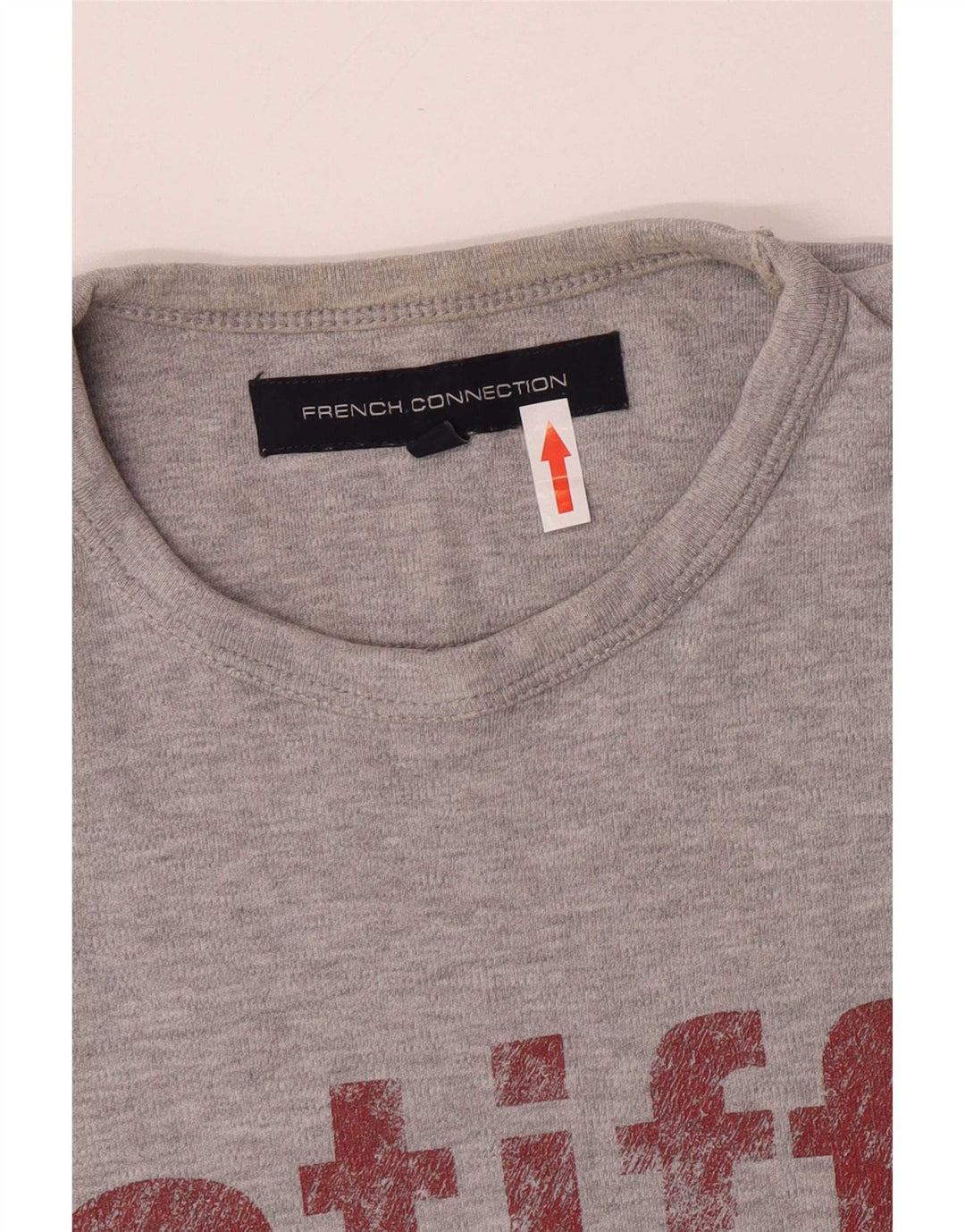 French Connection Camiseta gráfica para hombre Top de algodón gris medio