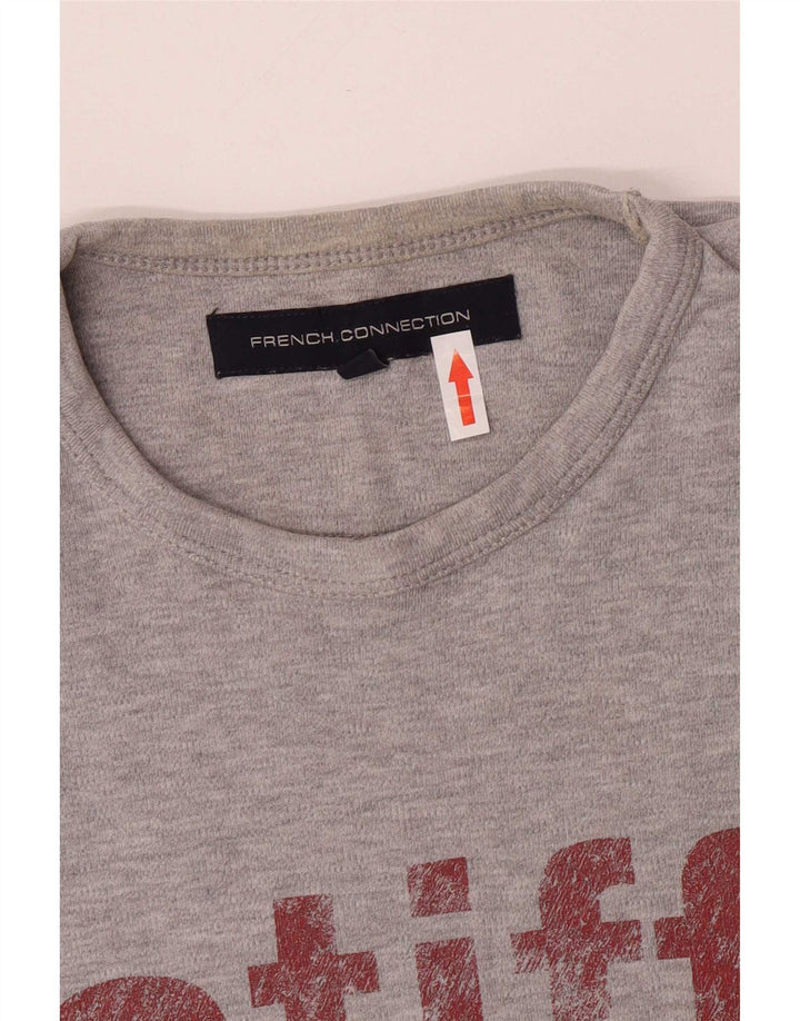 French Connection Camiseta gráfica para hombre Top de algodón gris medio