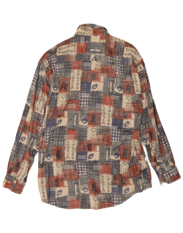 Canda Camisa Hombre Talla 41/42 16 1/2 Grande Viscosa Patchwork Multicolor